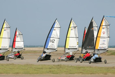 Ett blokart-race kan gå i upp till 45 knop.