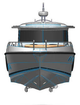 Skorgenes 43 Nordic Rover framifrån.