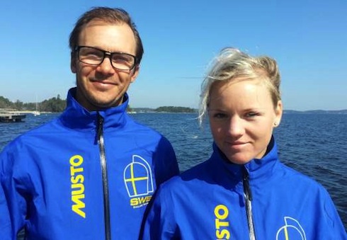 Hanna och Tim i landslaget med Nacra 17