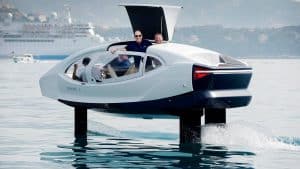 SeaBubbles electric foiling taxi in Paris.